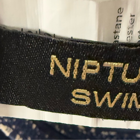 NIP TUCK Nautical Foil Joanne One Piece Multi-Cup Swimsuit Size 10 Navy & Gold - Picture 4 of 8
